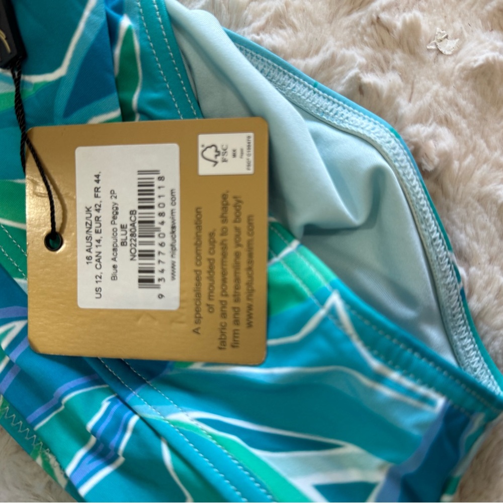 Tropical Leaf Halter Bikini Set - Teal Green - Picture 3 of 4